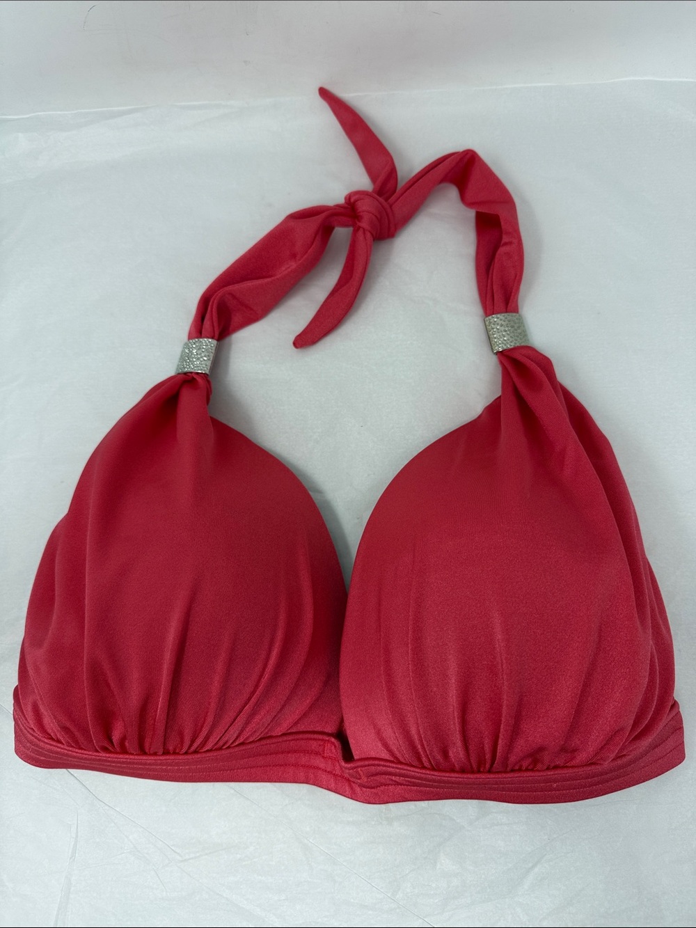 Venus Coral Halter Bikini padded Swim Top 34DDD Poolside Glam Y2K McBling Beach